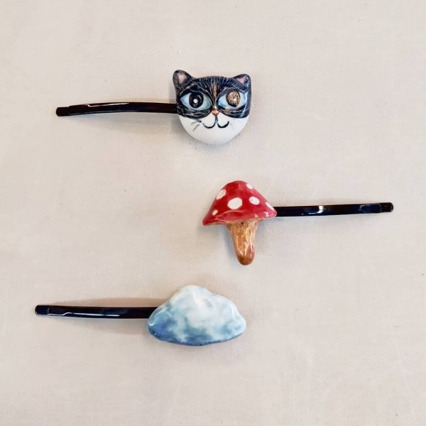 手捏陶瓷課程【陶瓷髮夾或扣針】