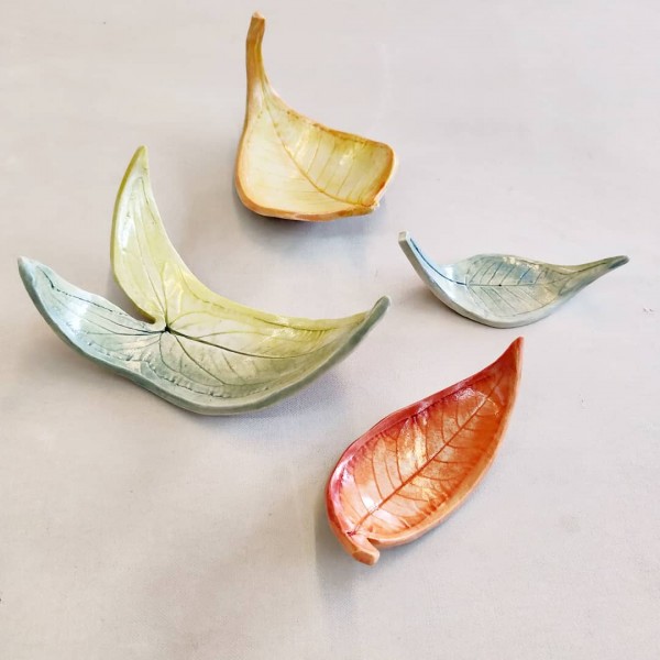 手捏陶瓷課程【陶瓷葉脈碟】